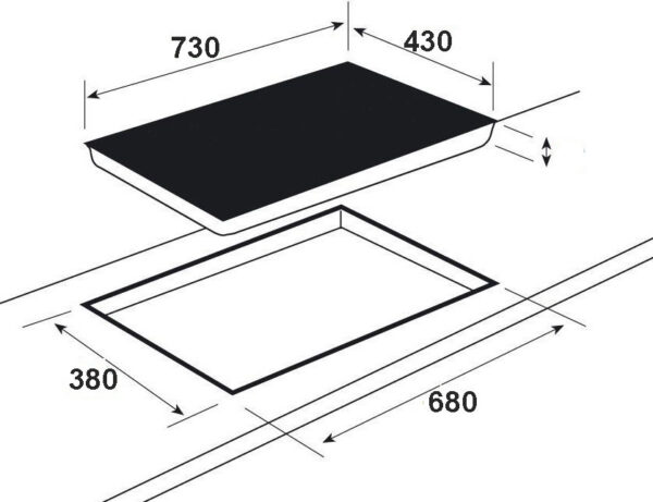 Bản vẽ kích thước Bếp từ đôi FASTER FS 227I