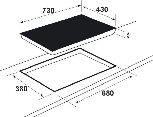 Bản vẽ kích thước Bếp từ đôi FASTER FS 988 Smart