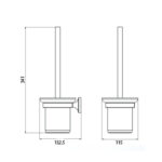 Bản vẽ kích thước Chổi cọ phòng vệ sinh HUGE H-B1039B