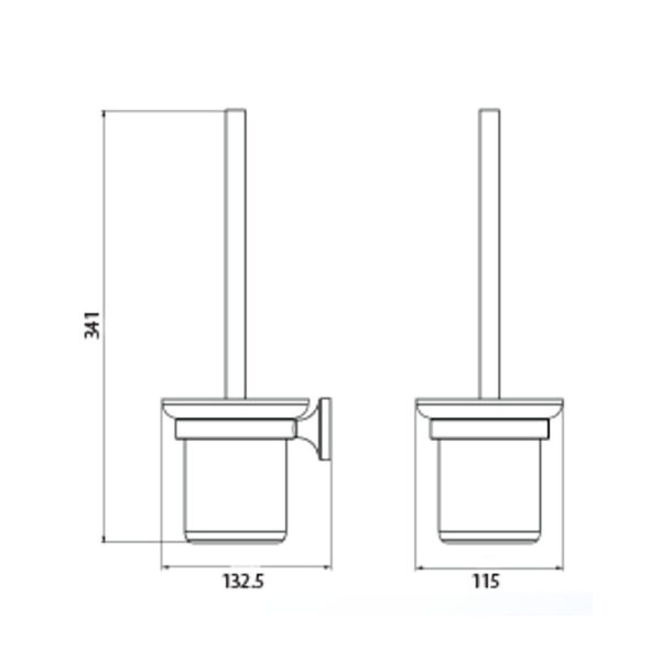 Bản vẽ kích thước Chổi cọ phòng vệ sinh HUGE H-B1039M