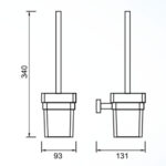 Bản vẽ kích thước Chổi cọ phòng vệ sinh HUGE HB1038