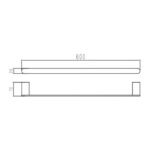Bản vẽ kích thước Giá treo khăn HUGE H-B1726B
