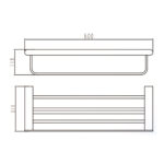 Bản vẽ kích thước Giá treo khăn HUGE H-B1826B