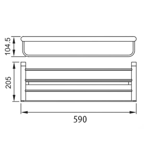 Bản vẽ kích thước Giá treo khăn HUGE H-B1839M