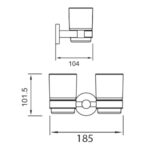 Bản vẽ kích thước Kệ bàn chải đánh răng HUGE H-B1139B