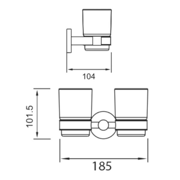 Bản vẽ kích thước Kệ bàn chải đánh răng HUGE H-B1139B