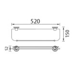 Bản vẽ kích thước Kệ kính HUGE H-B1639M