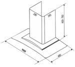 Bản vẽ kích thước Máy hút mùi BAUER BC 90EC2 90cm kính cong