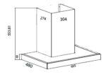 Bản vẽ kích thước Máy hút mùi CANZY CZ 88LUXURY 70cm chữ T
