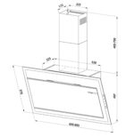 Bản vẽ kích thước Máy hút mùi EUROSUN EH-90CN78B 70cm kính vát
