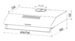 Bản vẽ kích thước Máy hút mùi FANDI FD-605SN FD-705SN 60cm/70cm cổ điển