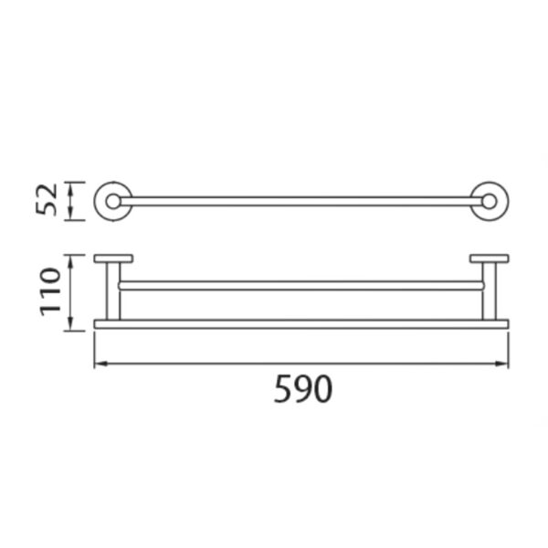 Bản vẽ kích thước Thanh vắt khăn HUGE H-B1739AM