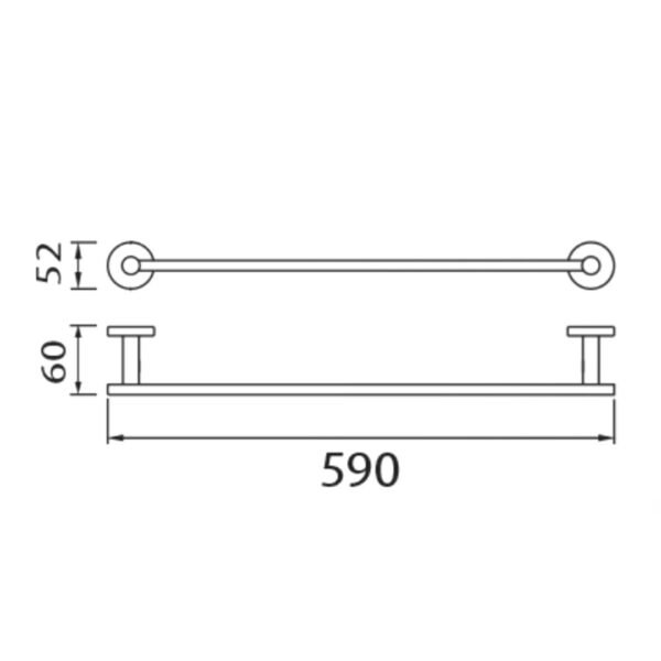 Bản vẽ kích thước Thanh vắt khăn HUGE H-B1739G đơn