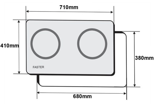 Bản vẽ kỹ thuật Bếp từ đôi FASTER FS 783I Plus 2