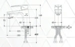 Bản vẽ kỹ thuật Vòi lavabo CAESAR B390CBU nóng lạnh