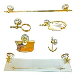 Bộ phụ kiện nhà tắm TEADY PKG-8800 6 món mạ vàng