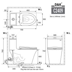 Bồn cầu 1 khối D&K DK-C2409 2
