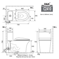 Bồn cầu 1 khối D&K DK-C2410 1