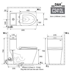 Bồn cầu 1 khối D&K DK-C2412L 1