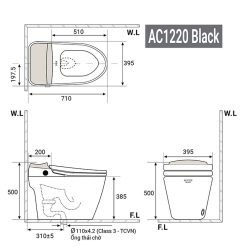 Bồn cầu thông minh D&K AC1220 Black 1