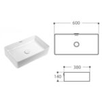 Chậu lavabo đặt bàn HUGE H-LD1600N 2
