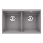 Chậu rửa bát đá BLANCO SUBLINE 350/350-U ALU METALLIC 2 hố