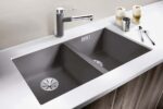 Chậu rửa bát đá BLANCO SUBLINE 350 350-U ALU METALLIC 2 hố (1)
