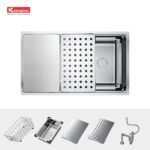 Chậu rửa bát inox KONOX KN7644SU DEKOR âm bàn 1 hố - Ảnh 4
