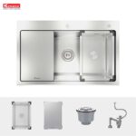Chậu rửa bát inox KONOX KN8151TS DEKOR dương bàn 1 hố (1)