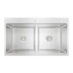 Chậu rửa bát inox KONOX KN8651TD DEKOR BASIC dương bàn 2 hố