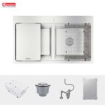 Chậu rửa bát inox KONOX KN8651TD DEKOR dương bàn 2 hố (1)