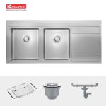 Chậu rửa bát inox KONOX UNICO 11652 dương bàn 2 hố 1 bàn (1)