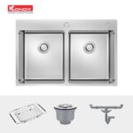 Chậu rửa bát inox KONOX UNICO 7650 dương bàn 2 hố (1)