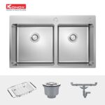 Chậu rửa bát inox KONOX UNICO 8250 dương bàn 2 hố (1)
