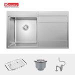 Chậu rửa bát inox KONOX UNICO 8652 dương bàn 1 hố 1 bàn (1)