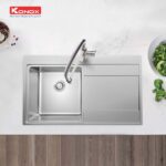 Chậu rửa bát inox KONOX UNICO 8652 dương bàn 1 hố 1 bàn - Ảnh 3