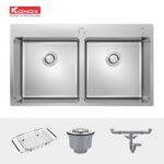 Chậu rửa bát inox KONOX UNICO 8850 dương bàn 2 hố (1)
