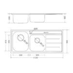 Chậu rửa bát inox MALLOCA MS 1027R NEW dương bàn 2 hố 1 bàn (1)
