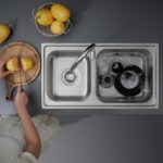 Chậu rửa bát inox MALLOCA MS 2076EP dương bàn 2 hố