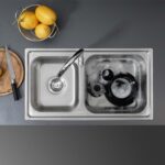 Chậu rửa bát inox MALLOCA MS 2076EP dương bàn 2 hố