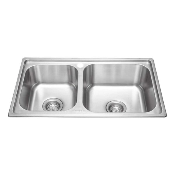 Chậu rửa bát inox MALLOCA MS2076EP dương bàn 2 hố
