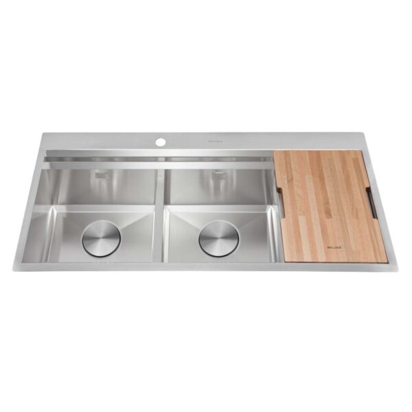 Chậu rửa bát inox MALLOCA SLIDE MS1162R dương bàn 2 hố