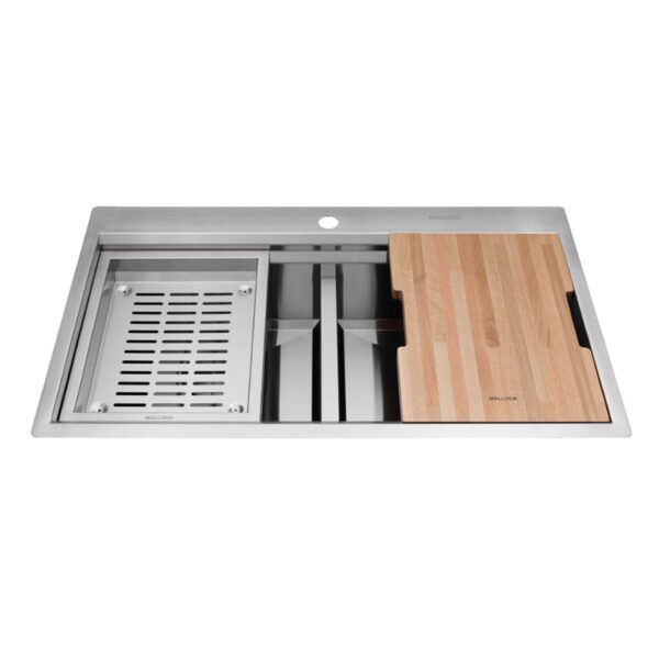 Chậu rửa bát inox MALLOCA SLIDE MS862 dương bàn 2 hố