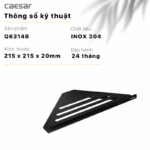 Kệ nhà tắm CAESAR Q6314B góc inox 1 tầng đen - Ảnh 3