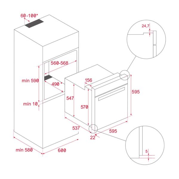 Lò nướng TEKA HLB 8600 BK âm tủ