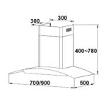 Máy hút mùi FASTER FS 1129 70cm 90cm kính cong (2) Bản vẽ kỹ thuật