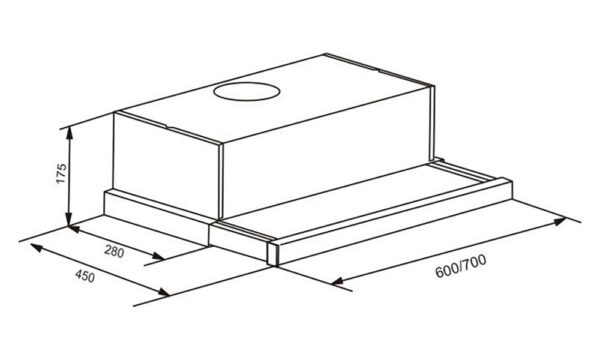 Máy hút mùi FASTER FS 6005 FS 7005 60cm 70cm âm tủ (2) Bản vẽ kỹ thuật