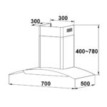 Máy hút mùi FASTER FSN 1188C1-70 70cm kính cong (2) Bản vẽ kỹ thuật