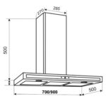 Máy hút mùi FASTER Quattro Lux 70cm 90cm chữ t (2) Bản vẽ kỹ thuật