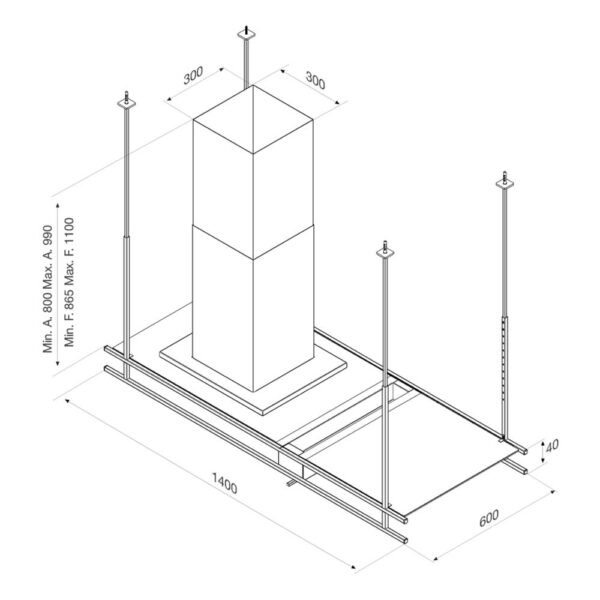 Máy hút mùi MALLOCA INDUST K140B 140cm độc lập (1)